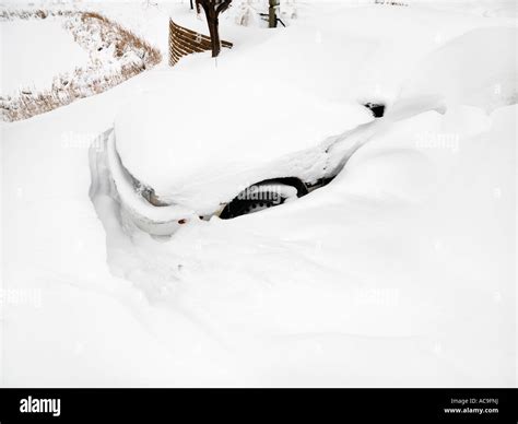 Car Buried In Snow Stock Photo Alamy