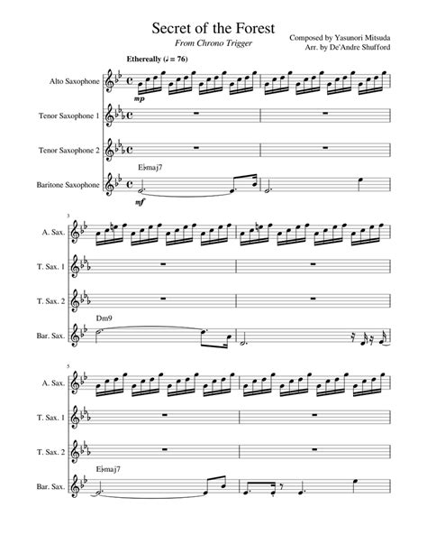 Secret Of The Forest From Chrono Trigger Sheet Music For Saxophone