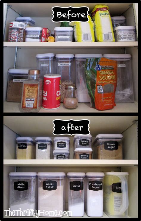 But first clean out the kitchen cabinets. *The Thrifty Home: Simple Solutions to Organize a Deep Pantry