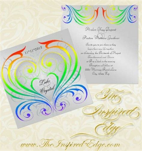 Wedding Invitation Rainbow Wedding Theme Wedding Invitations
