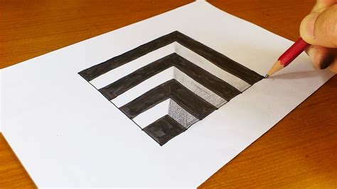 Very Easy How To Draw 3d Hole Anamorphic Illusion 3d Trick Art On