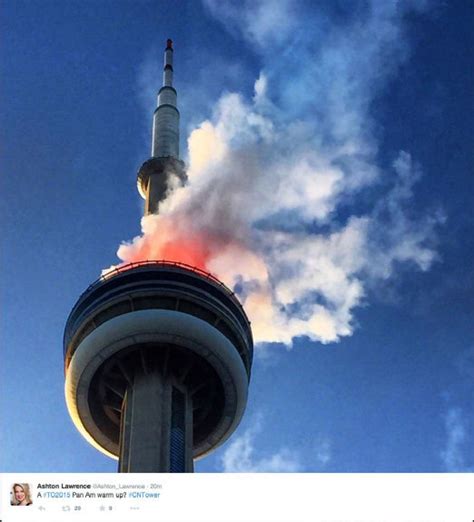 Tonight the #cntower will be lit. Heavy smoke from CN Tower was fireworks | The Star