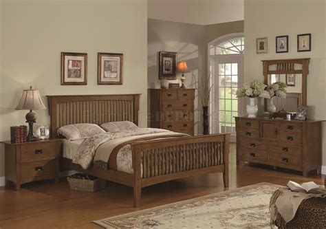 The main thing is that the design philosophy. Mission Style Medium Oak Finish Bedroom w/Optional Items