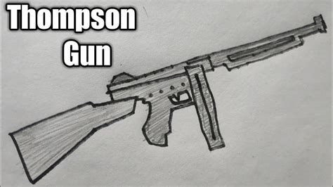 How To Draw Thompson Gun Of Free Fire Very Easy Shn Best Art Youtube