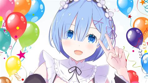 Download 1920x1080 Wallpaper Anime Girl Rem Rezero Blue Hair Anime