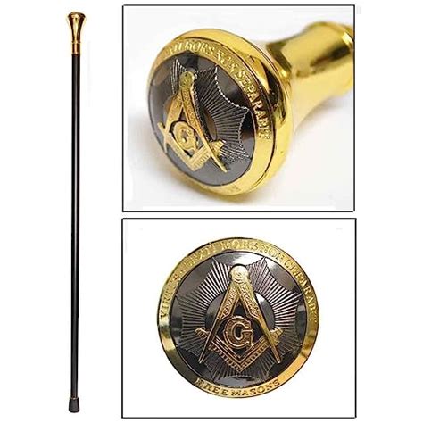 Classy Freemason Walking Stick Cane With Engraved Masonic Symbols On Review
