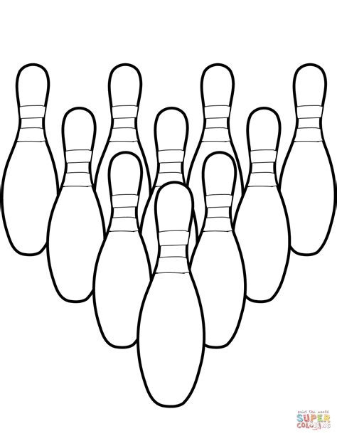 Ten Bowling Pins Coloring Page Free Printable Coloring Pages