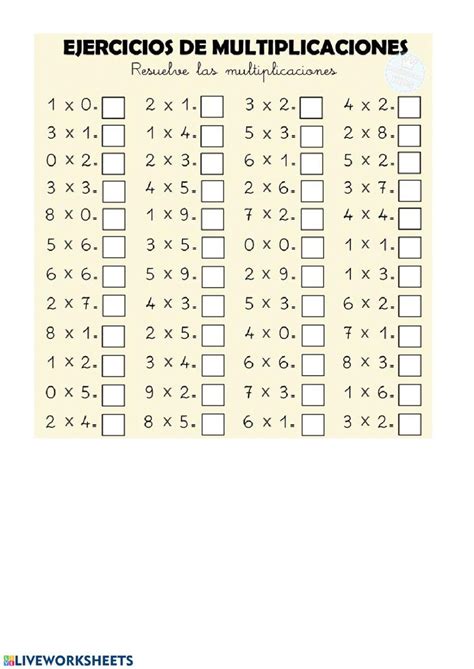 Repaso Tablas Multiplicar Ficha Interactiva Mental Maths Worksheets