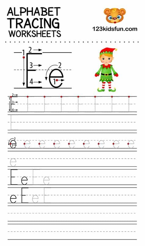 Alphabet Tracing Worksheets A-Z free Printable for Kids ...