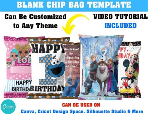 Chip bag template cricut free. Chip Bag Template Instant Download Canva Chip Bag Template ...