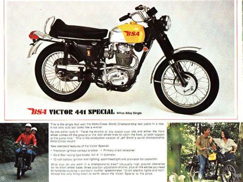 Bsa Victor Special 441 1968 Sales Catalog