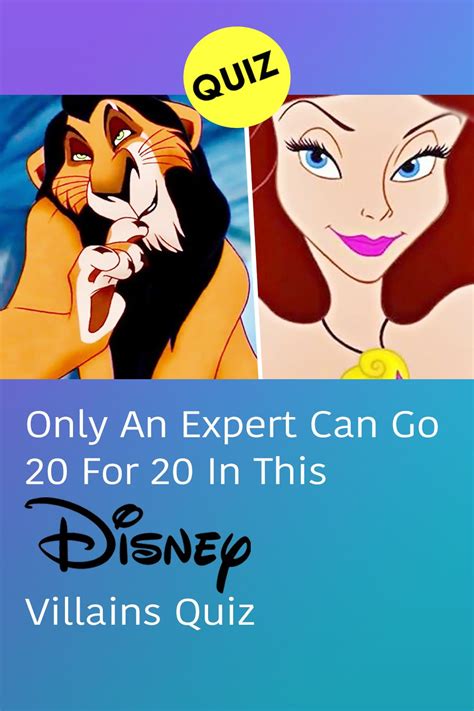 Quiz Only An Expert Can Go 20 For 20 In This Disney Villains Quiz Artofit