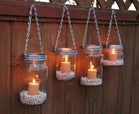 Hanging Mason Jar Garden Lights DIY Lids Set By TheCountryBarrel I Can