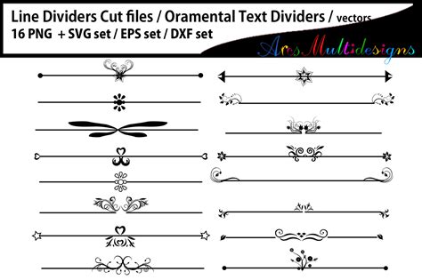 Ornamental Text Dividers Svg Eps Png Dxf Graphic By Arcs