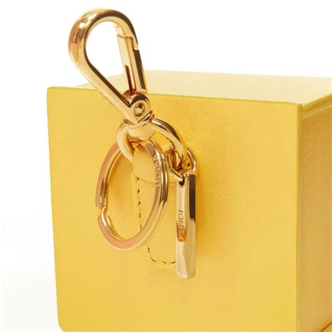 Fendi Pack Full Leather Yellow Black Logo Packaging Box Bag Char