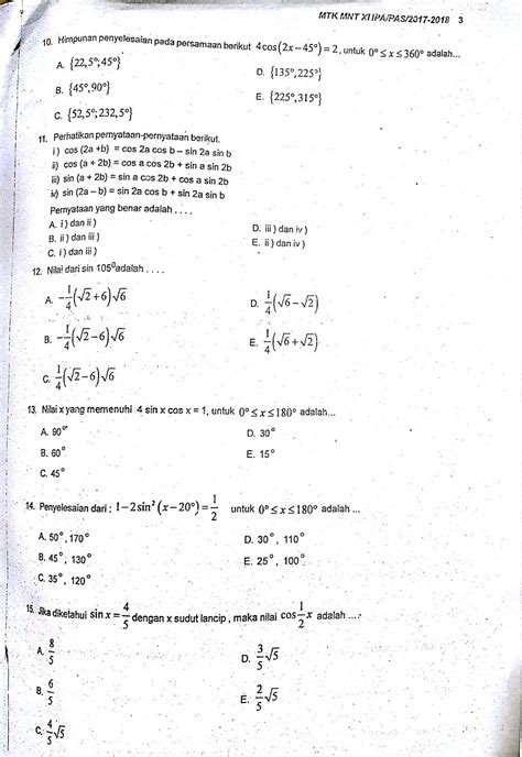 Soal Matematika Kelas 8 Semester 1 Dan Jawabannya