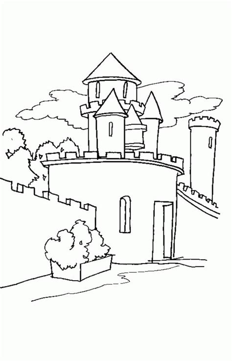 Drawing Of Medieval Castle Coloring Page Kids Play Color