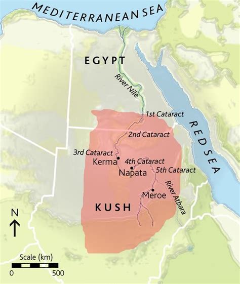 The control of upper egypt by the kingdom of kush, however, would not last for long. Map of Kush, with locations of Kerma, Meroe and Napata ...