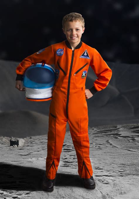 Orange Astronaut Jumpsuit Kids Costume