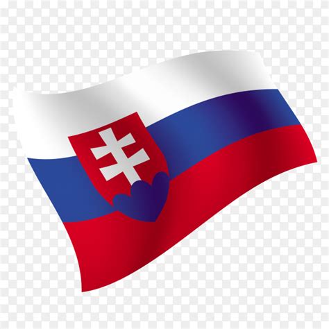 De vlag bestaat uit drie horizontale banen; Slovakia flag waving vector on transparent background PNG ...