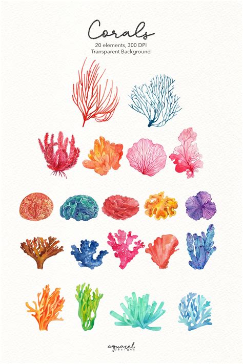 Watercolor Coral Reef Coral Reef Art Watercolor Paintings Art