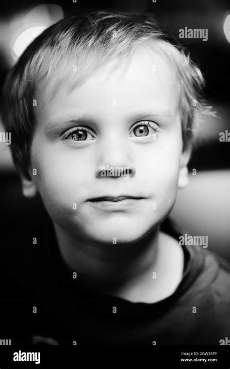 Close Up Portrait Of Cute Boy Stock Photo Alamy