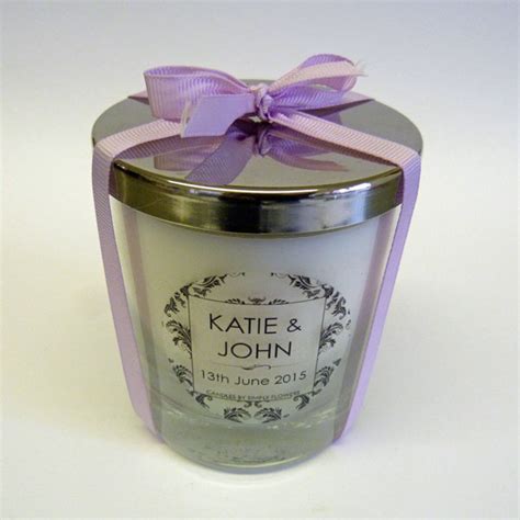 Personalised Wedding Favour Large Glass Candle Candles By Simply Flowers