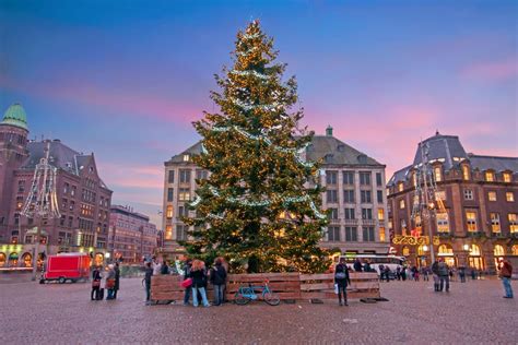 Kerstboom Op De Dam Winter Festival Amsterdam