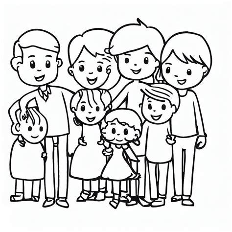 Big Family coloring page - Download, Print or Color Online for Free