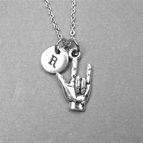 I Love You Sign Language Necklace I Love You Necklace Sign Language