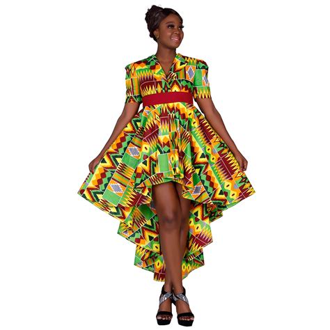 2020 african dress for women fashion front short back long dress african wax print bazin riche