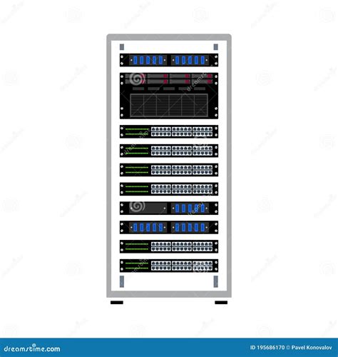 Server Rack Icon Stock Vector Illustration Of Communication 195686170