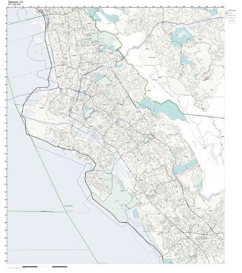 Zip Code Map Of Oakland Zip Code Map Not Laminated