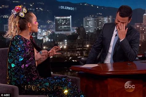 Miley Cyrus Wears Pink Heart Shaped Pasties On Jimmy Kimmel Live