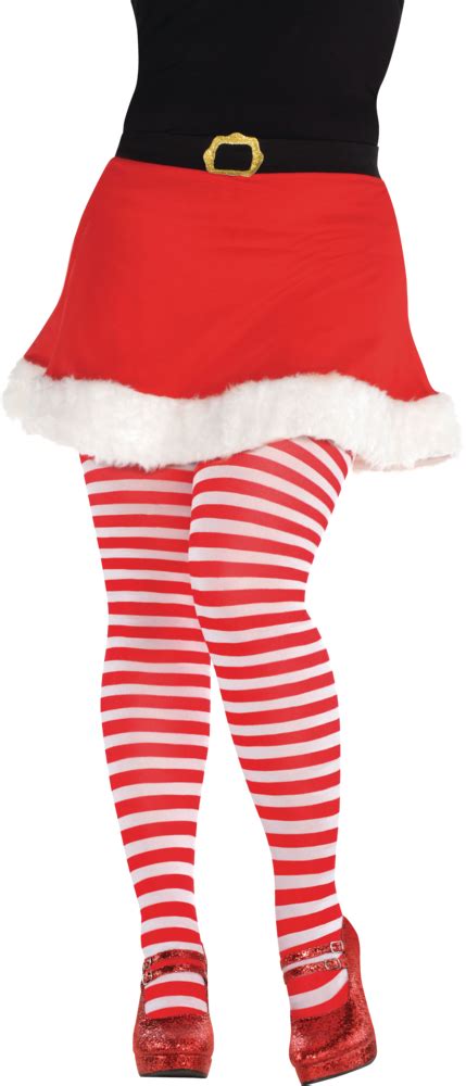 Red And White Striped Tights Adult Plus Size Party City