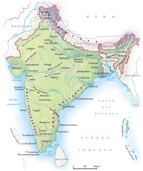 Cartina Fisica India Fiumi