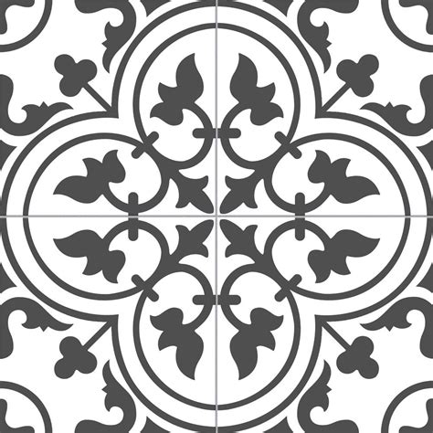 Black Art Nouveau Tile Floortique
