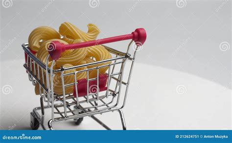 Supermarket Basket Filled With Dry Pasta Stock Video Video Of