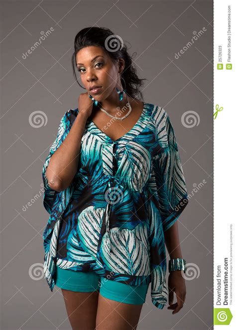 Plus Size Young African American Woman Portrait Stock Photos Image