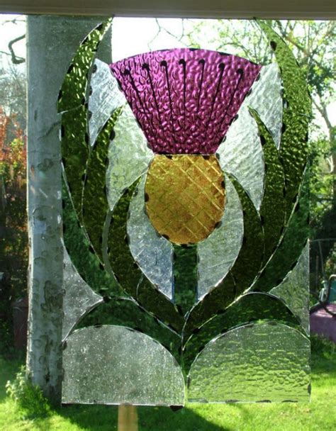 Scottish Thistle Panels Abinger Stained Glass
