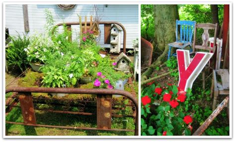 Whimsical Plants And Rusty Junk By Oliveloafdeisgn Garden Junk Cottage