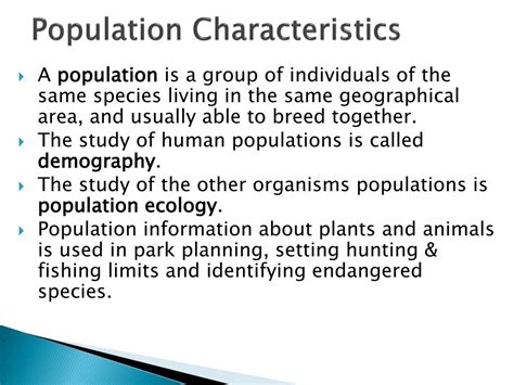 Ppt Population Characteristics Powerpoint Presentation Free Download