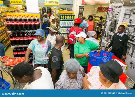 african customers shopping at local pick n pay supermarket grocery store editorial photo