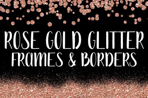 Rose Gold Glitter Frames And Borders Png Clipart Bundle