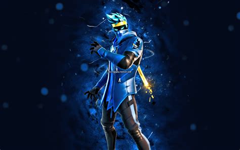 Scarica Sfondi Ninja Reattivo 4k Luci Al Neon Blu Fortnite Battle