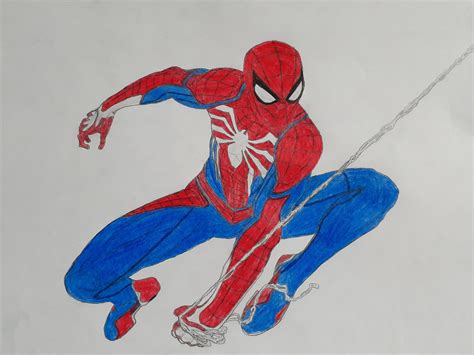 My Drawing Of Spidey In The Spider Man Ps4 Cover Art Rspidermanps4