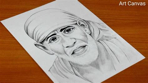 Shirdi Sai Baba Drawing With Pencil Sketch Step By Step For Beginners