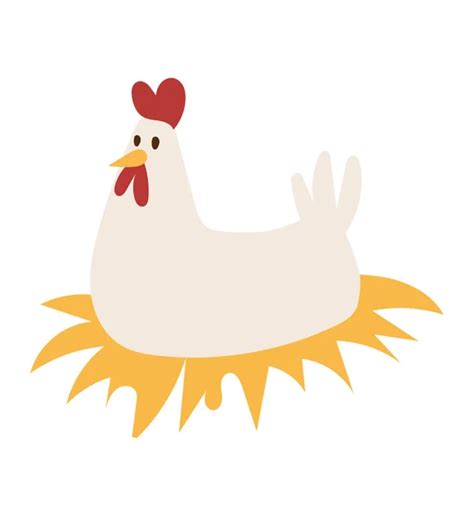 cute chicken cartoon waving running yellow farm bird vector illustration — stock vector