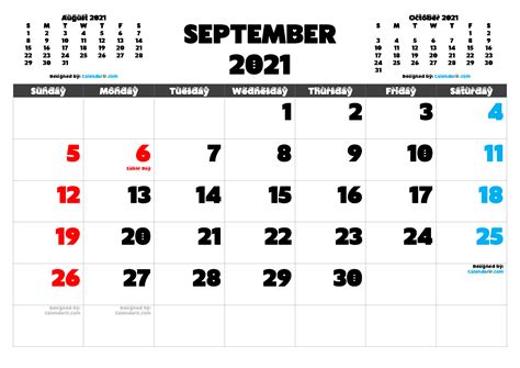 Free Printable September 2021 Calendar With Holidays As Pdf And High