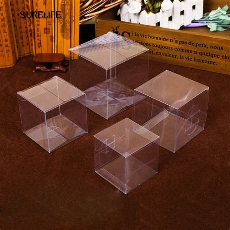 Ball christmas clear for decoration plastic gift box ornament 5pcs transparent. 50PCS/Lot Square Plastic Clear PVC Boxes Transparent ...